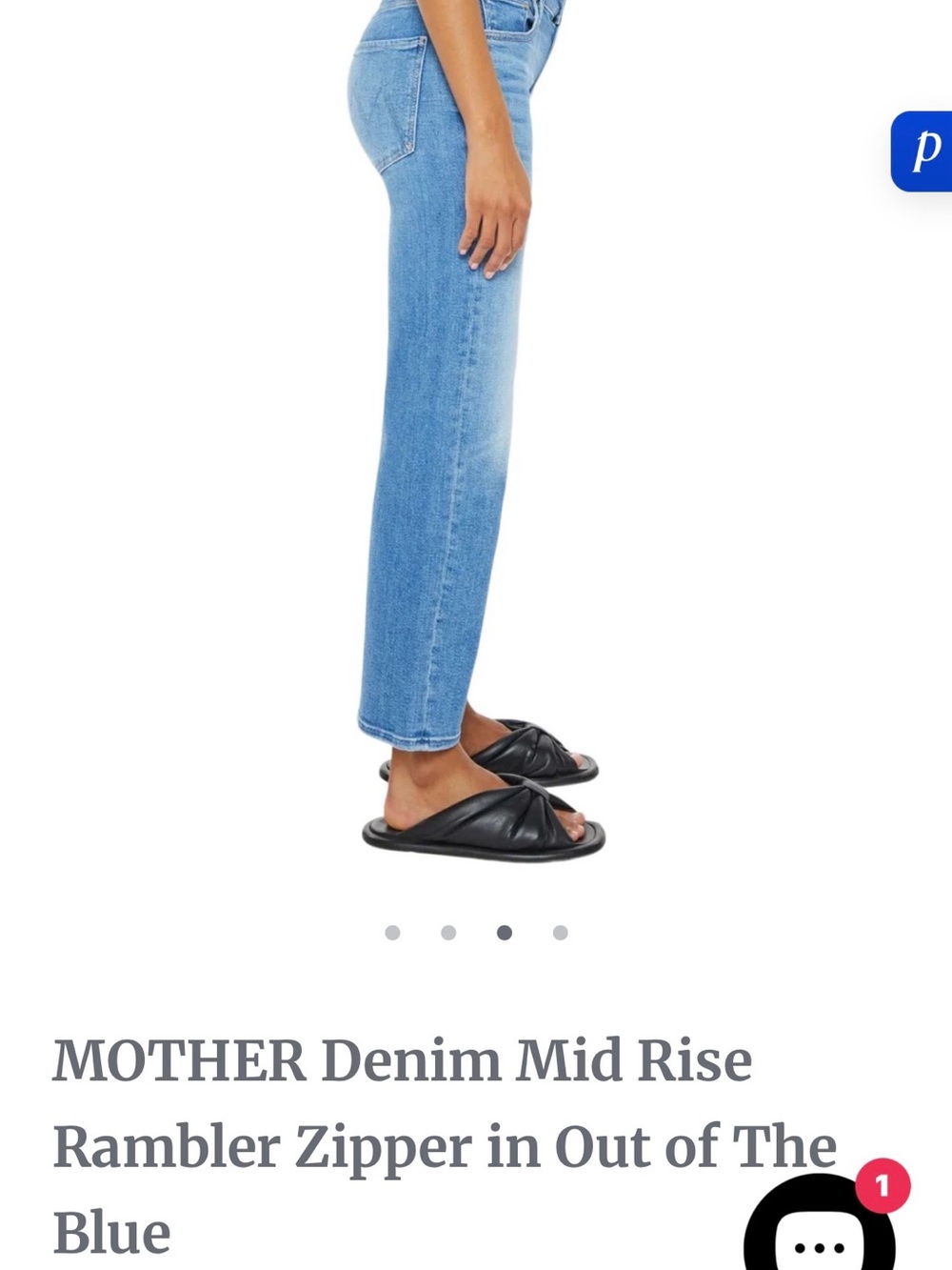 MOTHER Light Blue Mid-Rise Cropped Straight Jeans - Picture 3 of 5